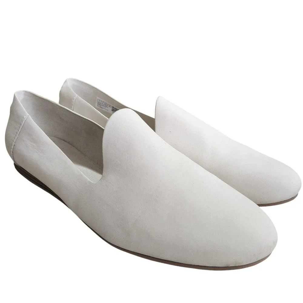 Toms Darcy Loafers Women's Size 11 Natural Leather Flat Shoes Slip On Minimalist
